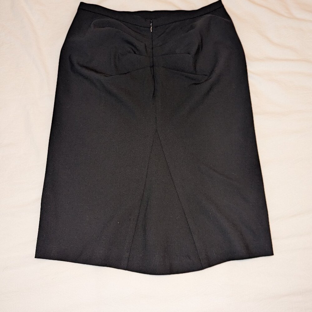 BCBG Ruched Back Wool Pencil Skirt